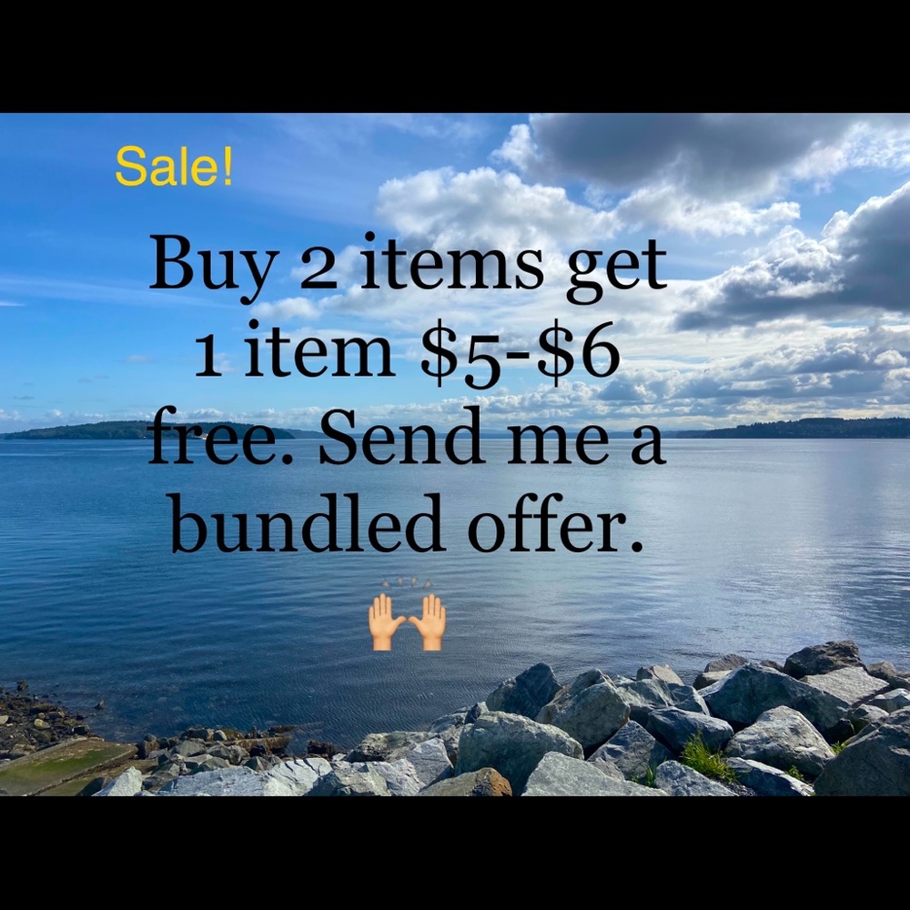 Sale! Send me a bundled offer of 3 items and I will take the $5-$6 item off. 😀